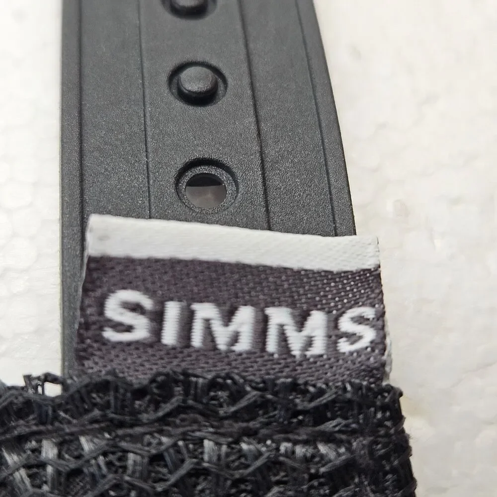 Simms Throwback Trucker Hat Fishing Co Mens Black White Foam Mesh Snapback Cap